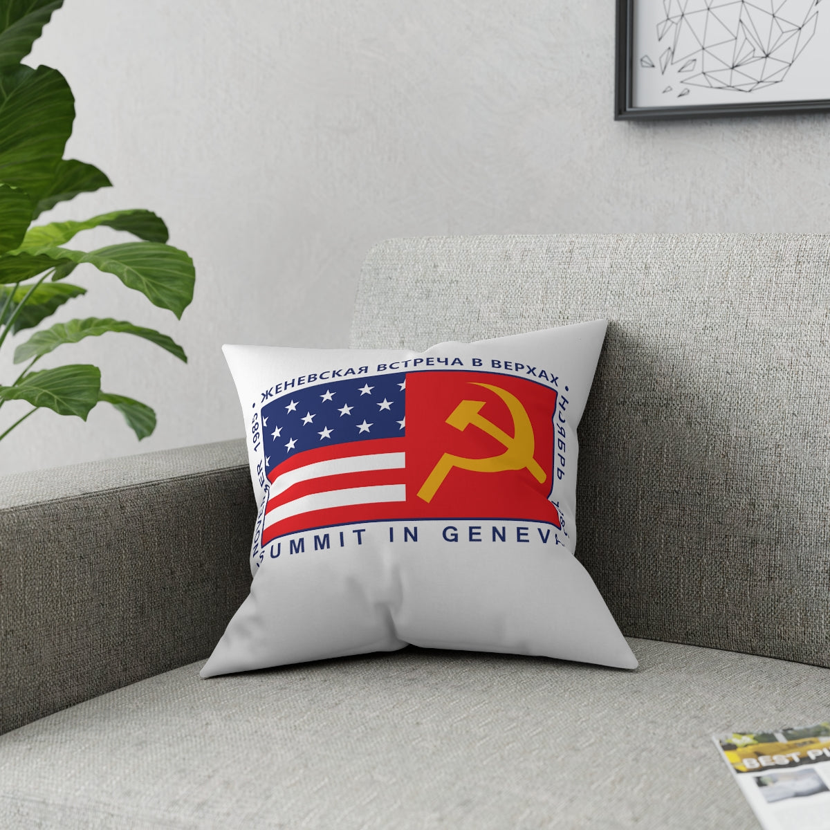 President Reagan - Geneva Summit Broadcloth Pillow