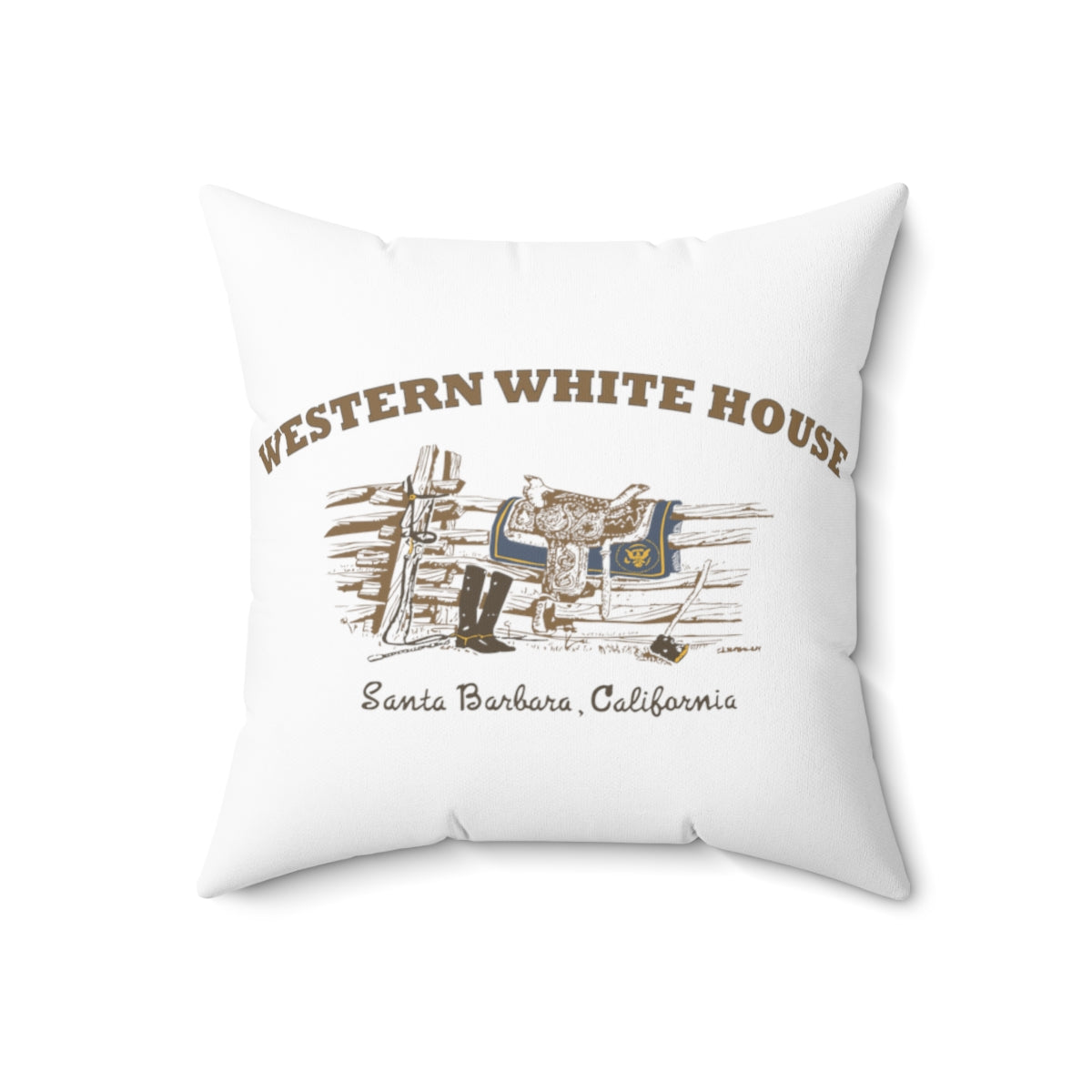 President Reagan - Western White House Spun Polyester Square Pillow