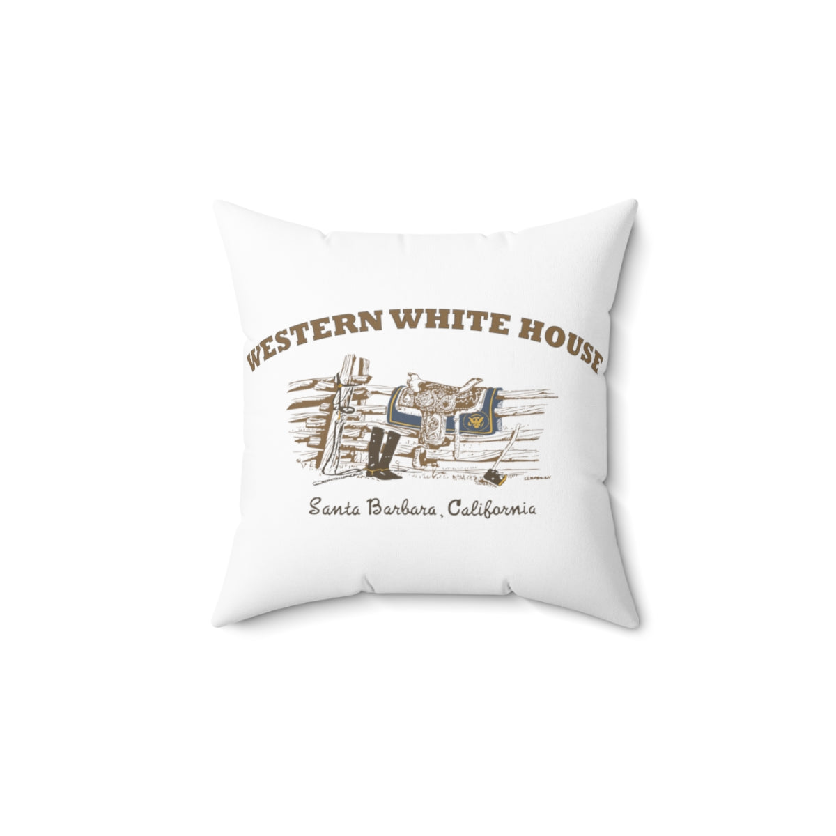 President Reagan - Western White House Spun Polyester Square Pillow