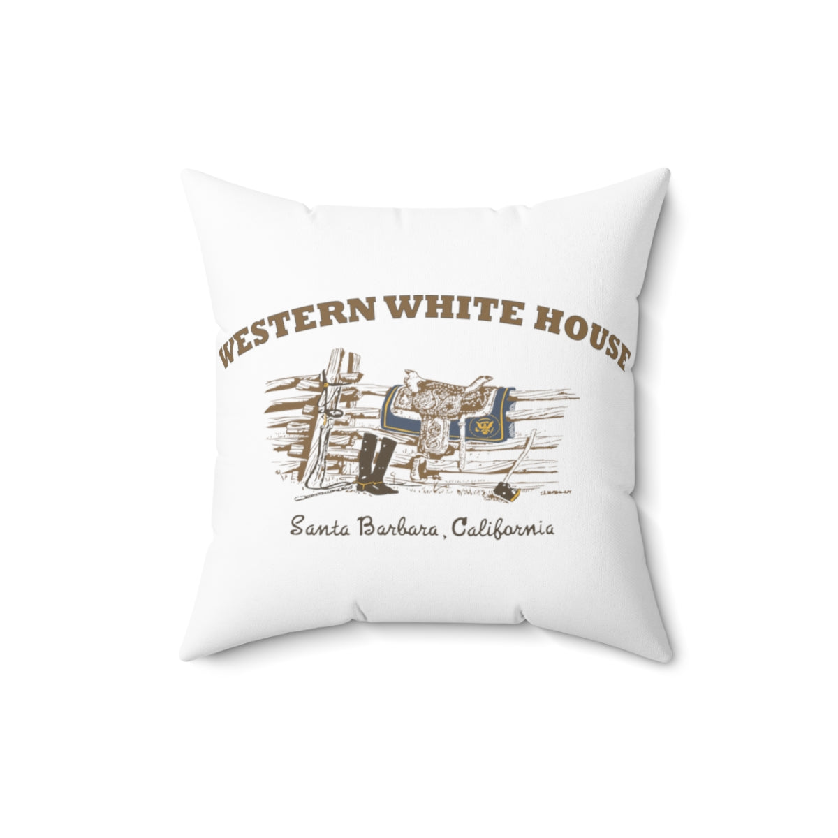 President Reagan - Western White House Spun Polyester Square Pillow